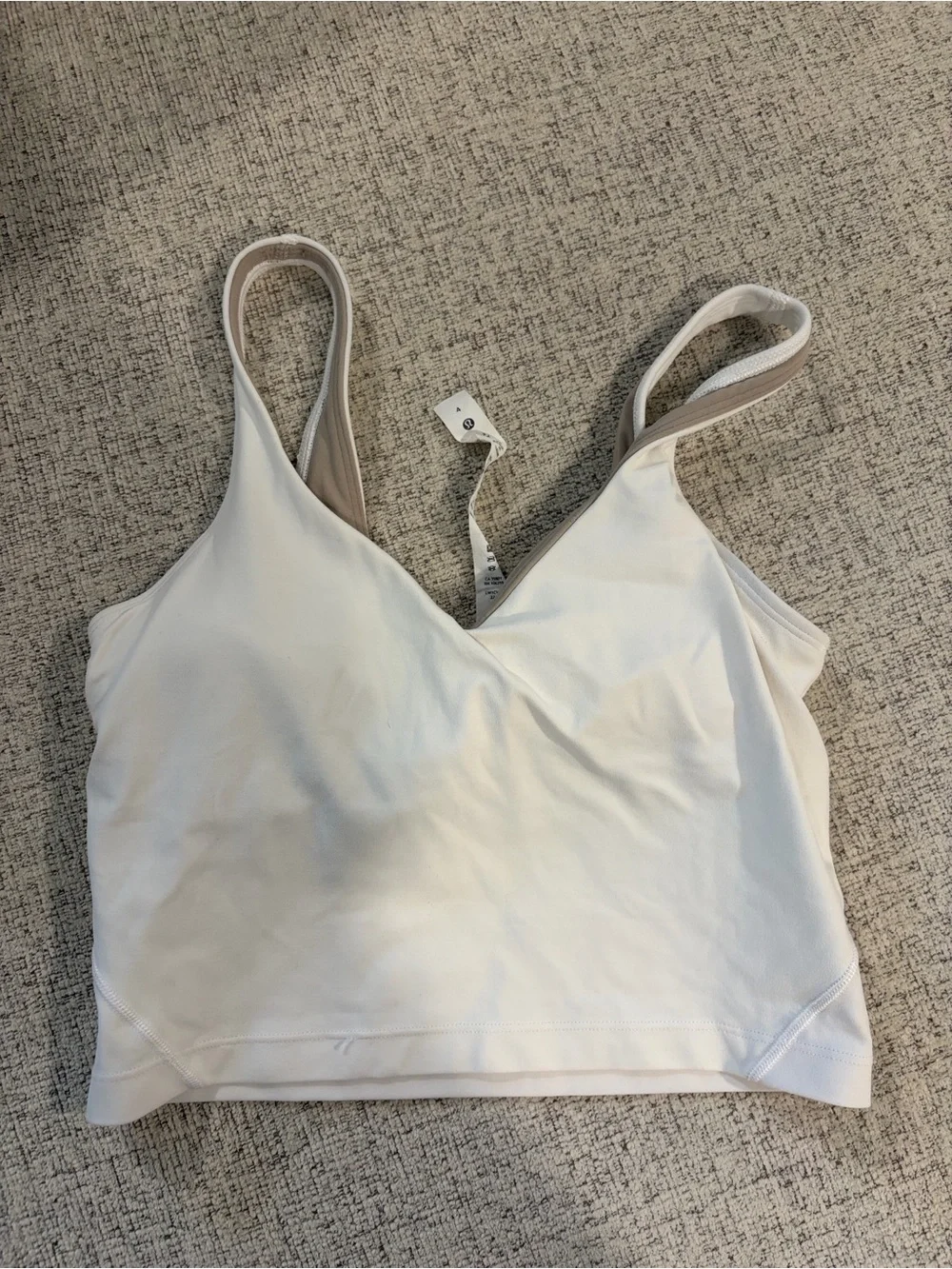 lululemon athletica White V-Neck Cropped Camisole